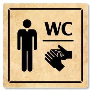 WC muži, 80x80mm, pergamen, Utah